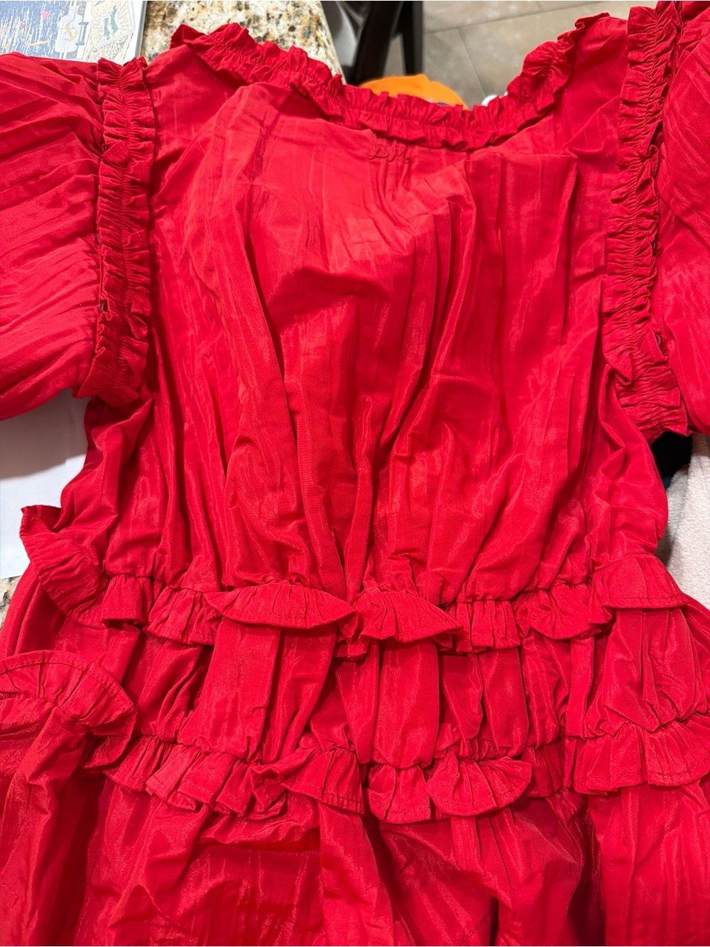 NWT Damson Madder Everly Convertible Puff Sleeve Top Red US 10 / UK 14 - Picture 4 of 10